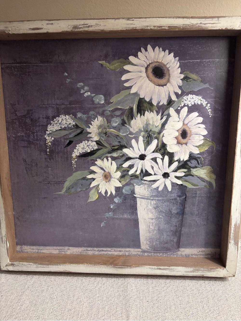 Beautiful rustic farmhouse style framed floral (light weight )